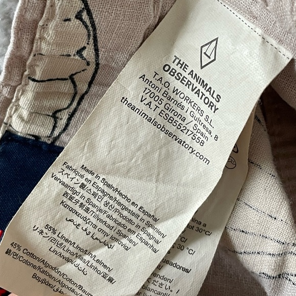 The Animals Observatory Beige Shells Monkey Kids Bermuda Shorts - Picture 8 of 8